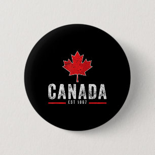 Vintage Canada Est 1867 Patriotic Proud Canadian M 6 Cm Round Badge