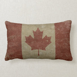 Vintage Canada Flag Lumbar Cushion