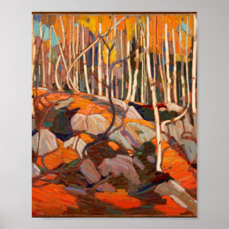 Vintage Canadian Autumn Scene Tom Thomson Painting Poster