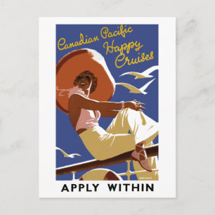 Vintage Canadian Cruise Line Travel Postcard