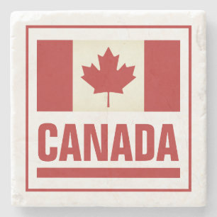 Vintage Canadian flag of Canada marble Stone Coaster