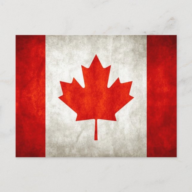 Vintage Canadian Flag Postcard (Front)