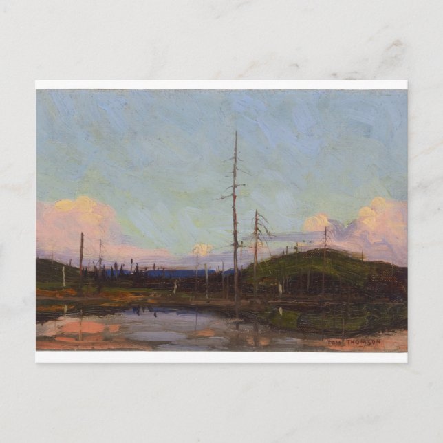 Vintage Canadian Landscape Tom Thomson Art Evening Postcard (Front)