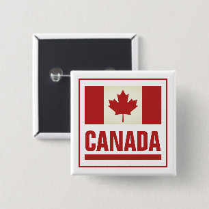 Vintage Canadian maple leaf flag of Canada 15 Cm Square Badge
