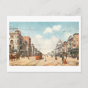 Vintage Canal Street in New Orleans Postcard