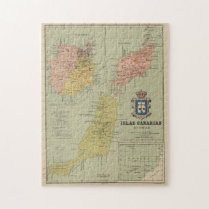 Vintage Canary Islands Map (1922) Jigsaw Puzzle