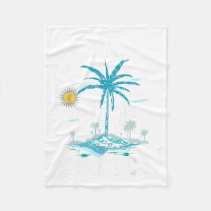 Vintage Cancun Beach Mexico Retro Sunset Graphic Fleece Blanket