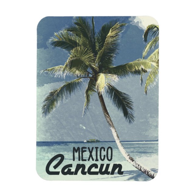 Vintage Cancun Mexico Magnet (Vertical)