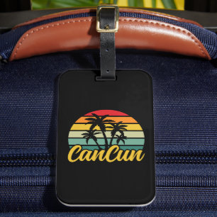 Vintage Cancun Mexico Sunset Travel Vacation Luggage Tag