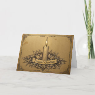 Vintage Candle Christmas Peaceful Warm Glow Card