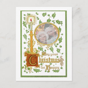 Vintage Candlestick Photo Christmas Template