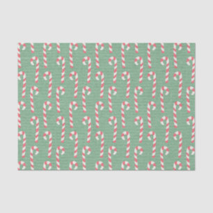 Vintage Candy Canes Pattern Tissue Paper