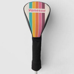 Vintage Candy Rainbow Pin Striped with Name Golf Head Cover