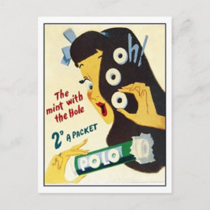 Vintage Candy - The Mint with The Hole Polo Ad Postcard