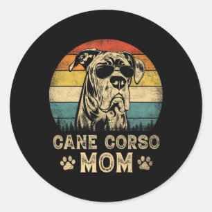 Vintage Cane Corso Mum Dog Lovers Mother's Day Classic Round Sticker
