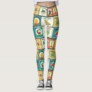 Vintage canned goods-Fruit labels Leggings
