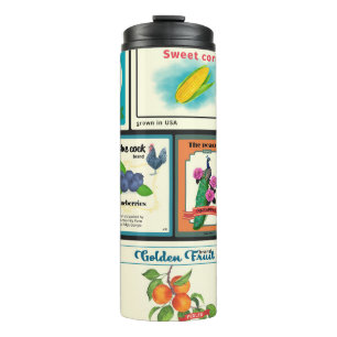 Vintage canned goods-Fruit labels Thermal Tumbler
