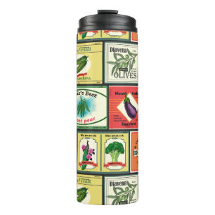 Vintage canned goods-Vegetables labels Thermal Tumbler