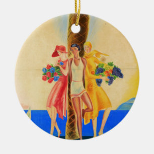 Vintage Cannes French Travel Ceramic Ornament