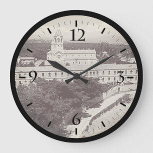Vintage Cannes Saint-Honorat island monastery Canv Large Clock