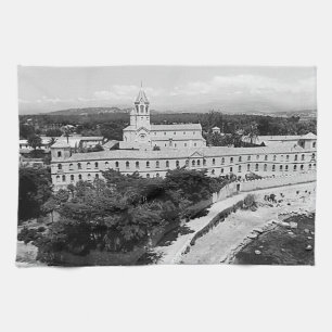 Vintage Cannes Saint-Honorat island monastery Tea Towel