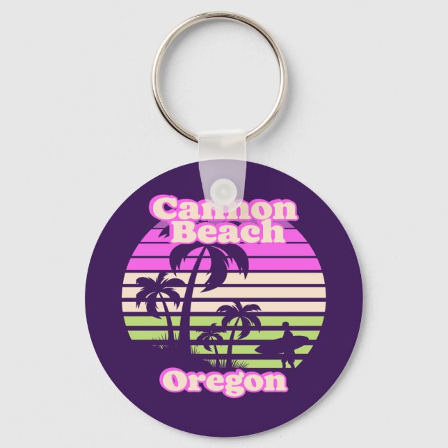 Vintage Cannon Beach Oregon Key Ring (Front)