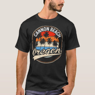 Vintage Cannon Beach Oregon Palm Tree Beach T-Shirt
