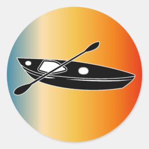 Vintage Canoe Kayak Paddle Lover Water Sport Classic Round Sticker