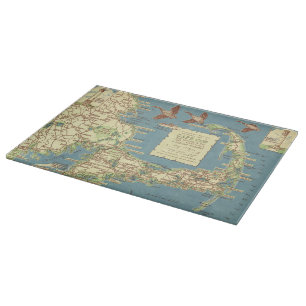 Vintage Cape Cod Map (1940) Cutting Board