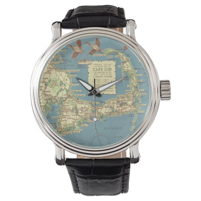 Vintage Cape Cod Map (1940) Watch (Front)