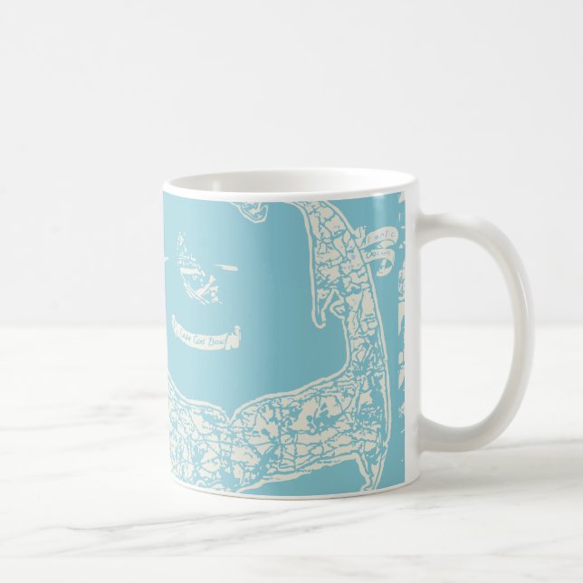 Vintage Cape Cod Map Coffee Mug (Right)