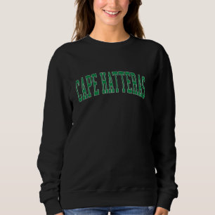 Vintage Cape Hatteras Distressed Green Varsity Sty Sweatshirt