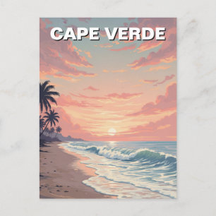 Vintage Cape Verde Sunset Postcard