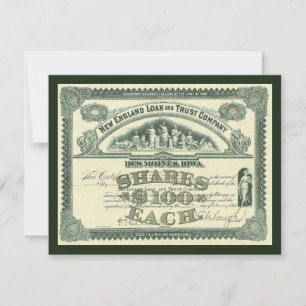 Vintage Capital Stock Certificate Business Finance