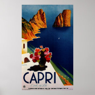 Vintage Capri French Travel Poster