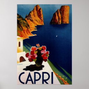 Vintage Capri French Travel Poster