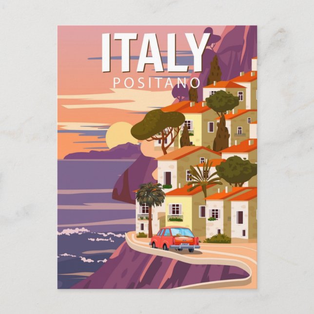 Vintage Capri Italy Sorrento Naples positano Postcard (Front)