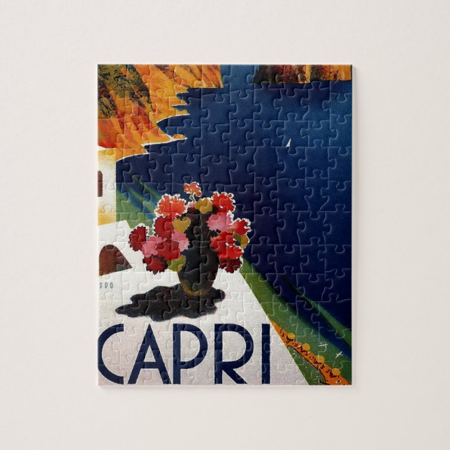 Vintage Capri Italy Travel Jigsaw Puzzle (Vertical)