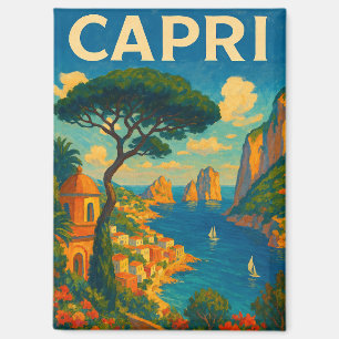 Vintage Capri Italy Travel Magnet
