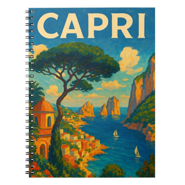 Vintage Capri Italy Travel Notebook (Front)
