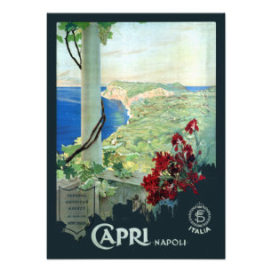 Vintage Capri Napoli Italy Travel Poster