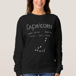 Vintage Capricorn Star Sign Horoscope Birthday Gif Sweatshirt