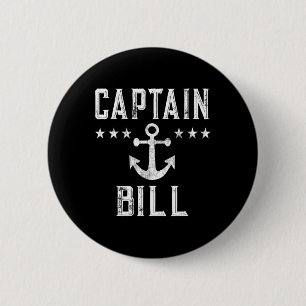 Vintage Captain Bill Boat Owner Art Boating Theme 6 Cm Round Badge