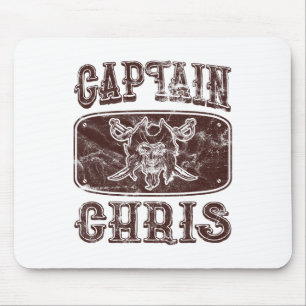 Vintage Captain Chris Personalised Pirate Pontoon Mouse Pad