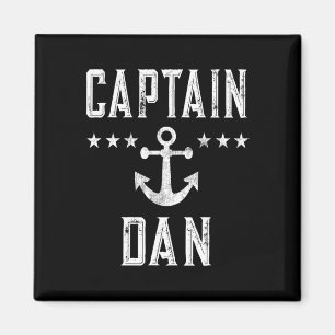 Vintage Captain Dan Personalised First Name Boatin Magnet