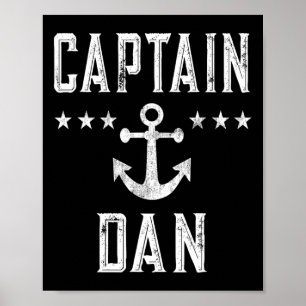 Vintage Captain Dan Personalised First Name Boatin Poster