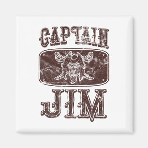 Vintage Captain Jim Personalised Pirate Pontoon Bo Magnet