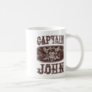 Vintage Captain John Personalised Pirate Pontoon B Coffee Mug
