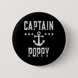 Vintage Captain Poppy - Personalised Family Cruise 6 Cm Round Badge
