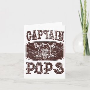 Vintage Captain Pops Personalised Pirate Pontoon B Card